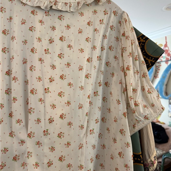 DÔEN Bel Top in Citrus Floral with Ruffle Collar XL NWT - Picture 6 of 6